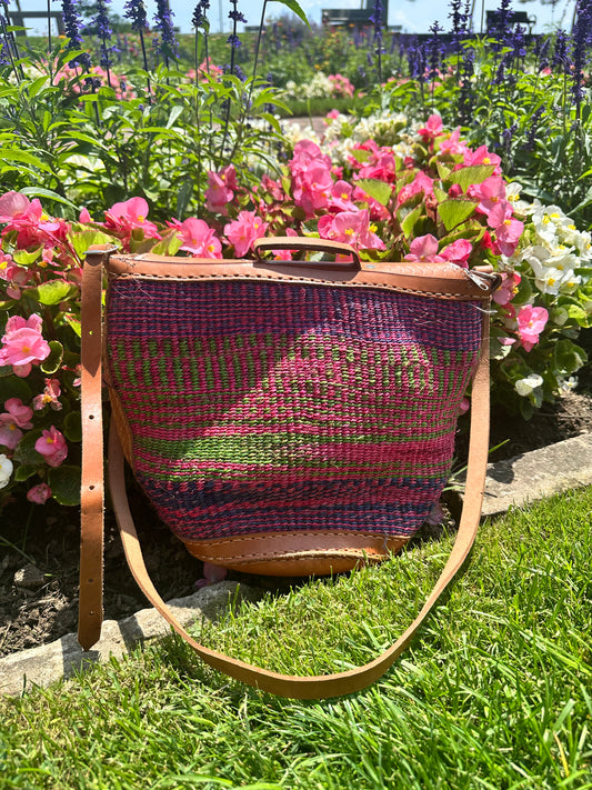 Handmade Rope Bag With Leather Straps