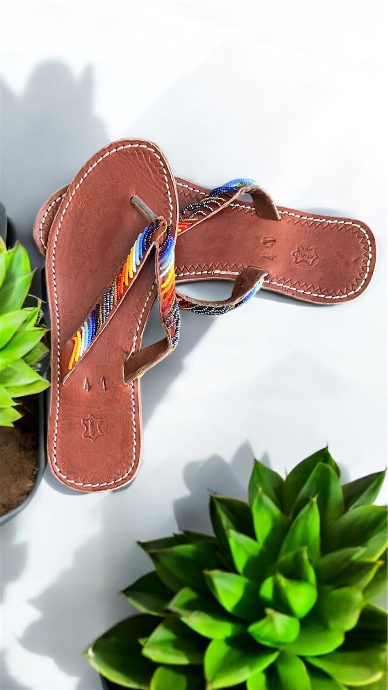 Women’s African Maasai Summer Beaded Sandals Size 9.5