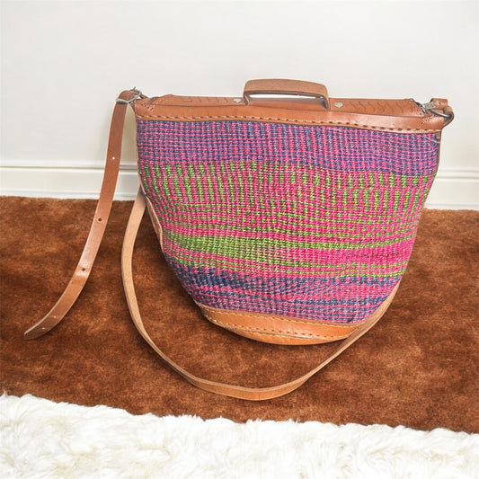 Handmade Rope Bag With Leather Straps