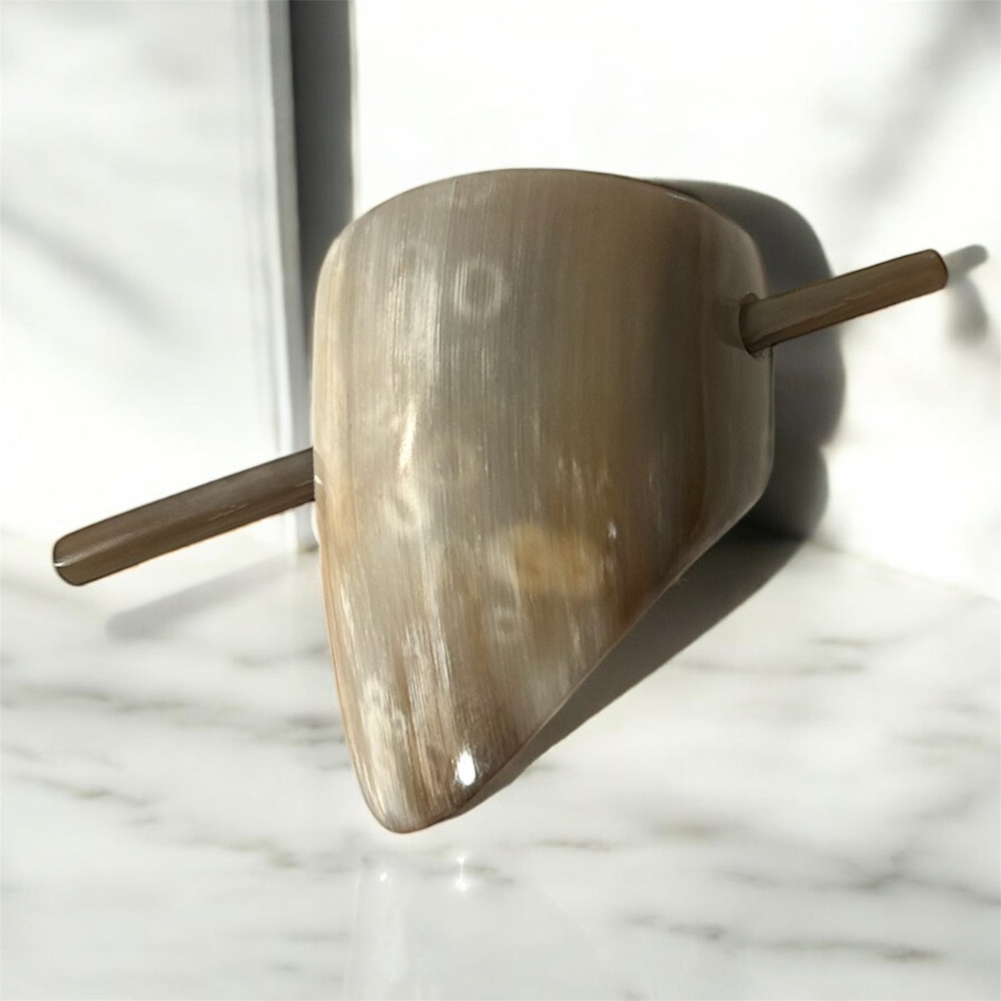 Handcrafted Cow Horn Hair Barrette With Stick