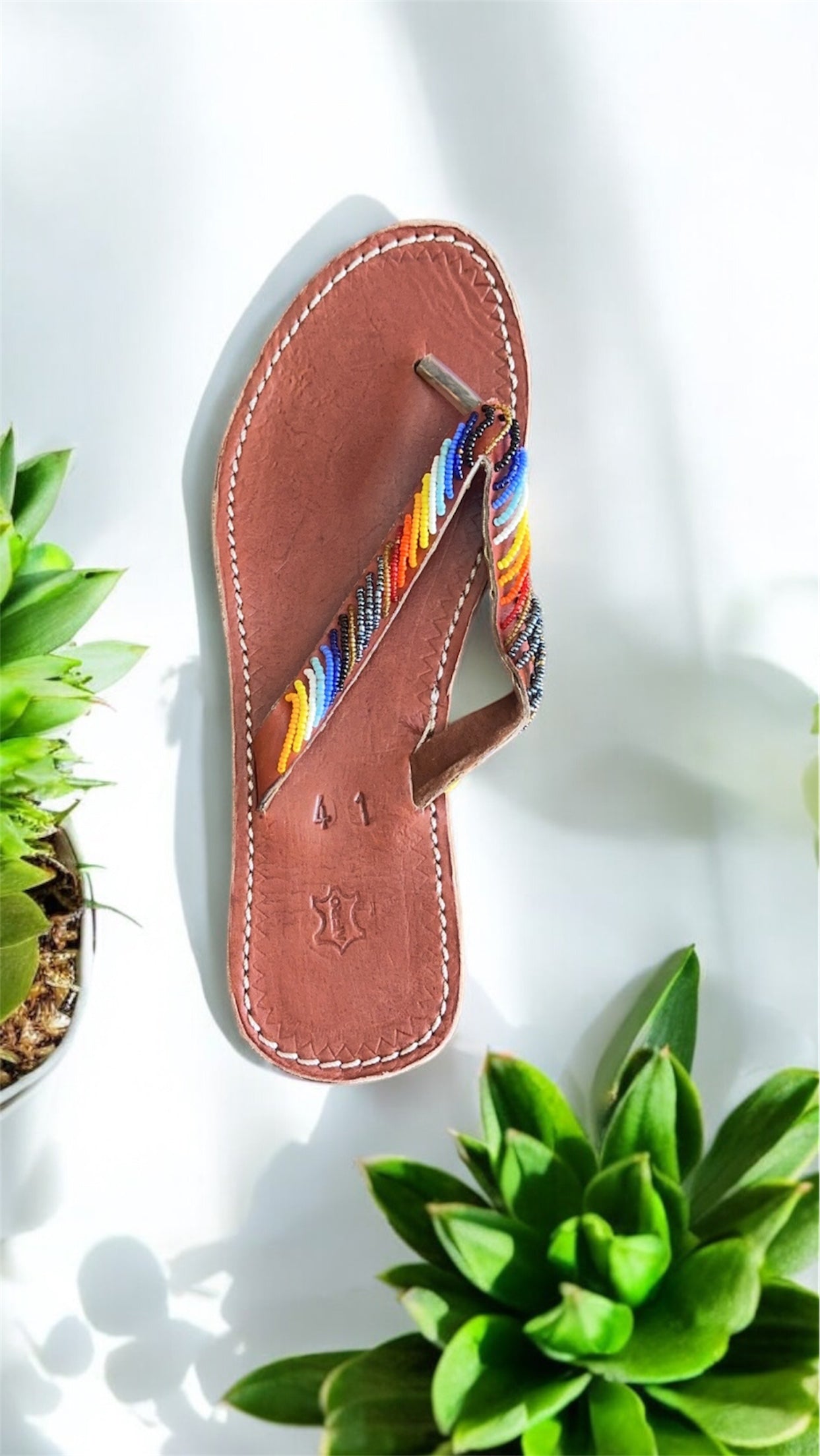 Women’s African Maasai Summer Beaded Sandals Size 9.5