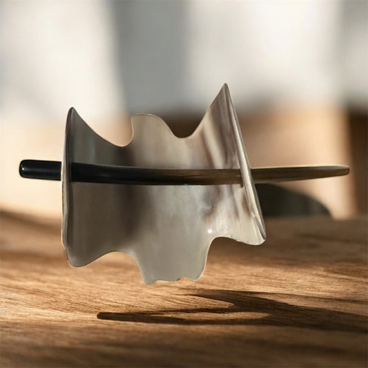 Handcrafted Cow Horn Hair Barrette With Stick