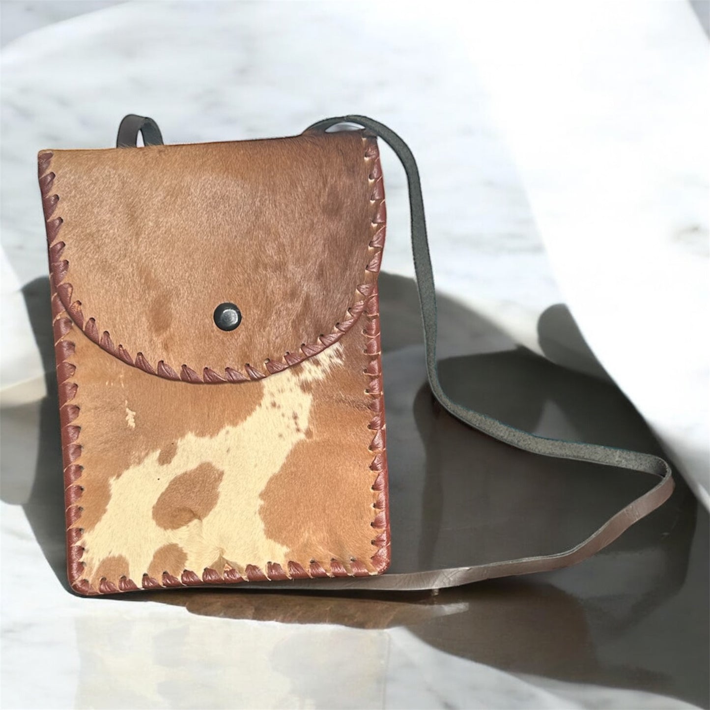 Brown Cowhide Crossbody Bag