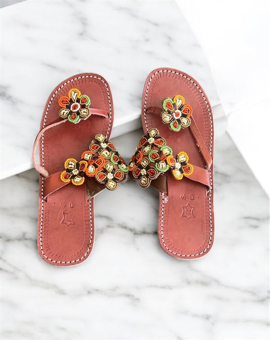 Women’s African Maasai Summer Beaded Sandals Size 9
