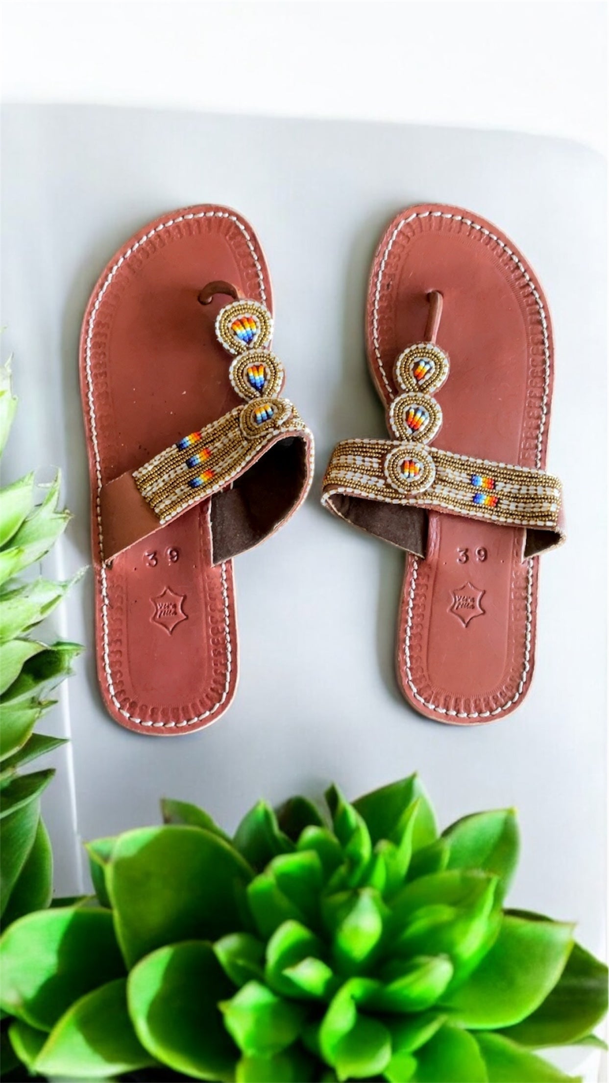Women’s African Maasai Summer Beaded Sandals Size 8.5