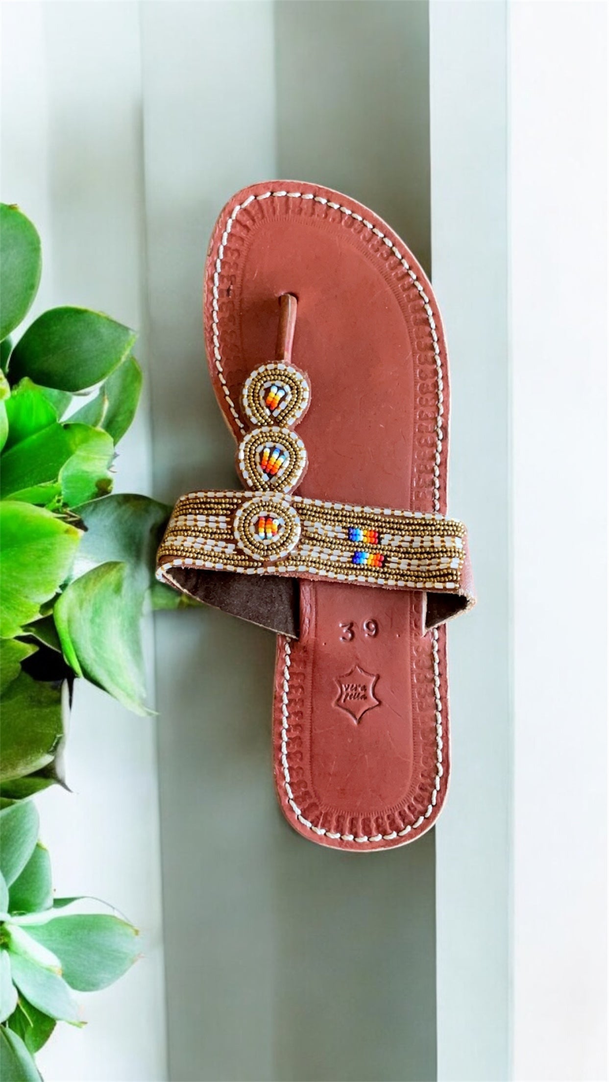 Women’s African Maasai Summer Beaded Sandals Size 8.5