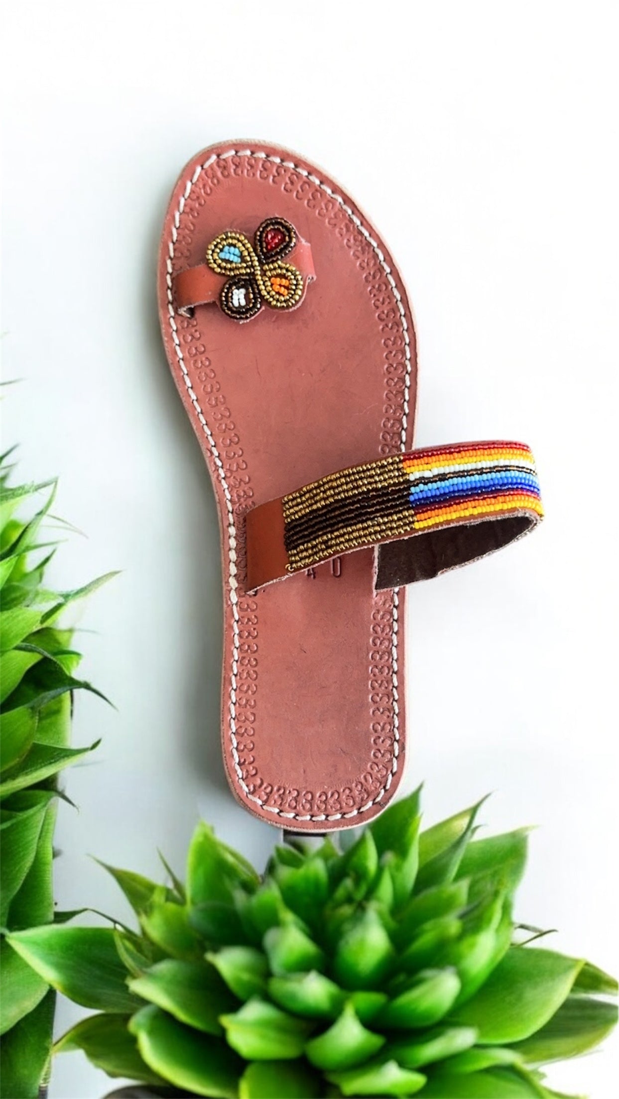 Women’s African Maasai Summer Beaded Sandals Size 9