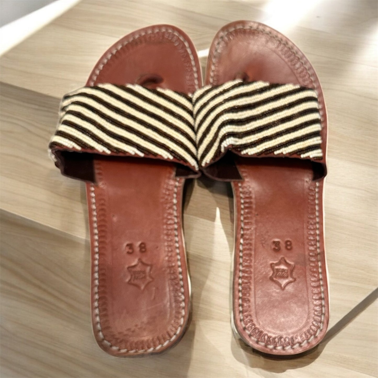 Women’s African Maasai Summer Beaded Sandals Size 7.5