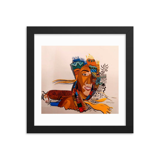 African Beauty – Framed Original Art Print, Cultural Wall Decor