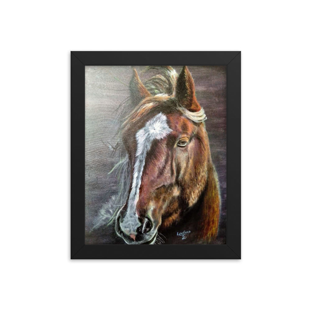 Brown Horse Framed Art Print – Original Animal Wall Decor
