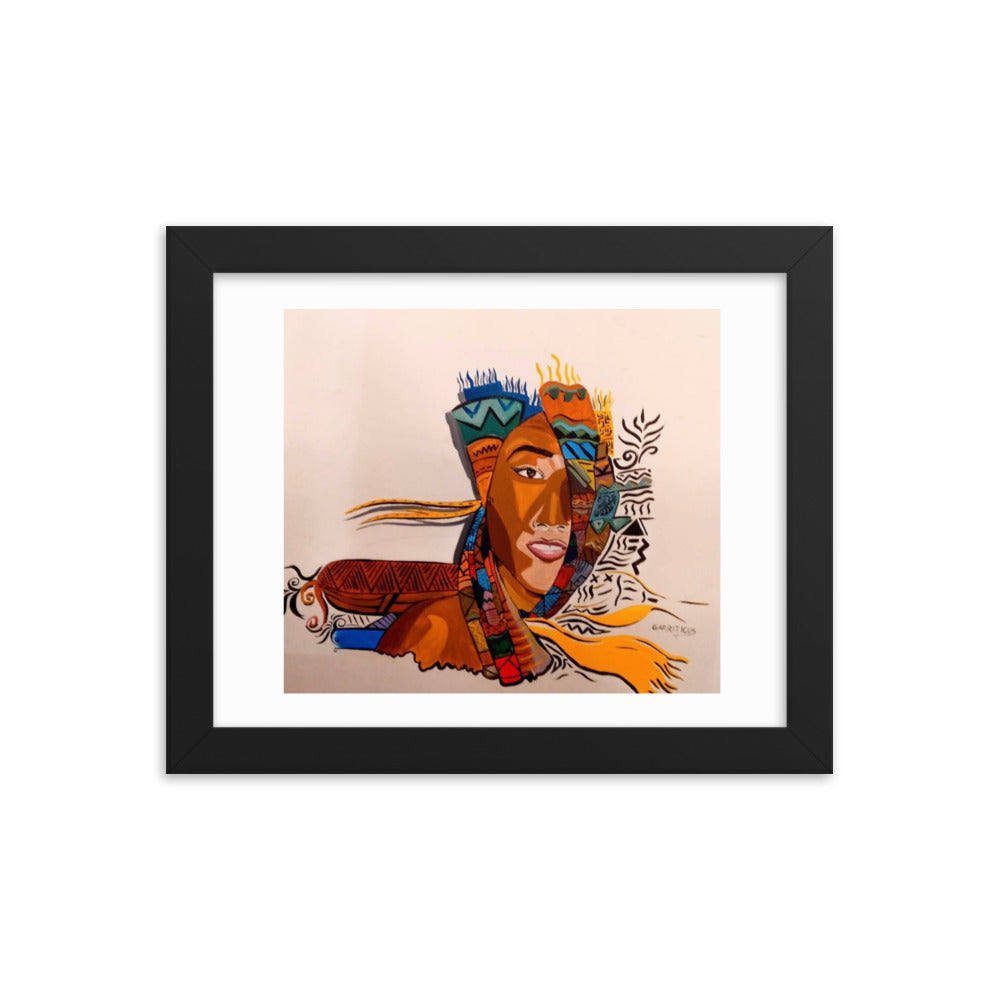 African Beauty – Framed Original Art Print, Cultural Wall Decor