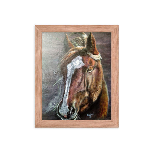 Brown Horse Framed Art Print – Original Animal Wall Decor