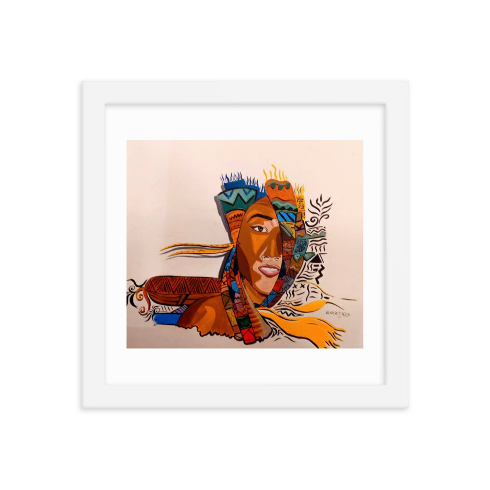 African Beauty – Framed Original Art Print, Cultural Wall Decor
