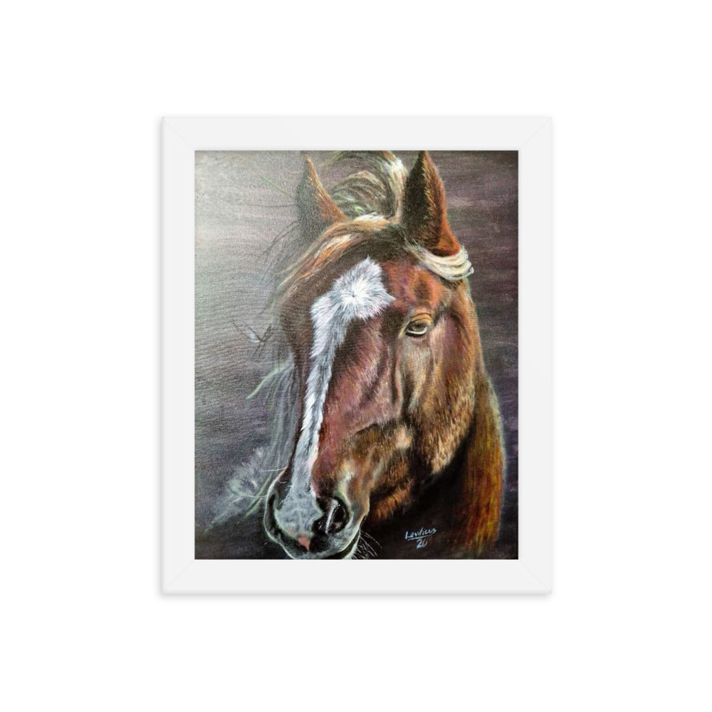 Brown Horse Framed Art Print – Original Animal Wall Decor