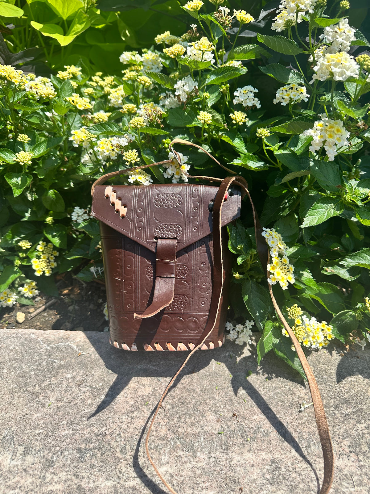 Ugandan Handmade Structured Leather Shoulder Bag