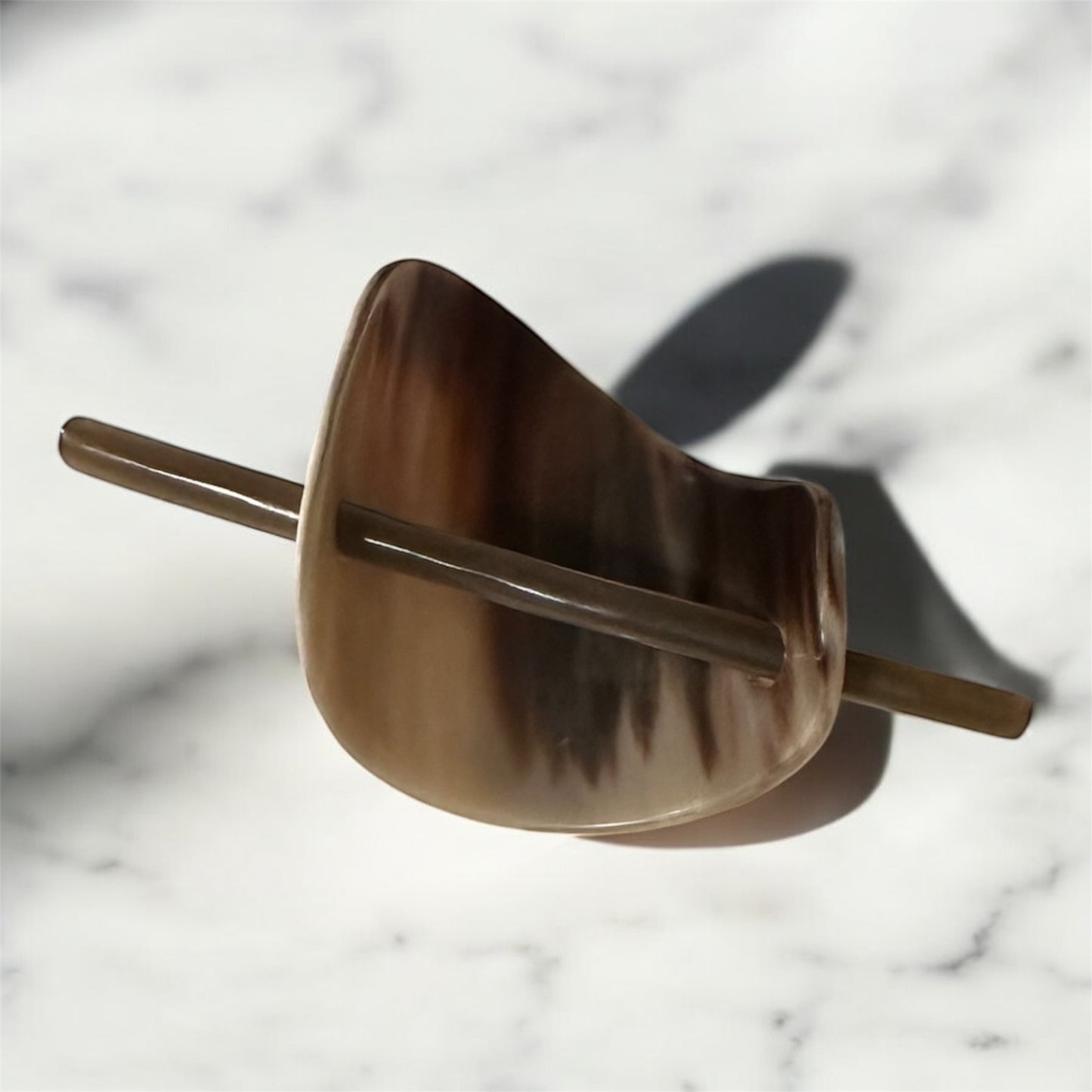 Handcrafted Cow Horn Hair Barrette With Stick