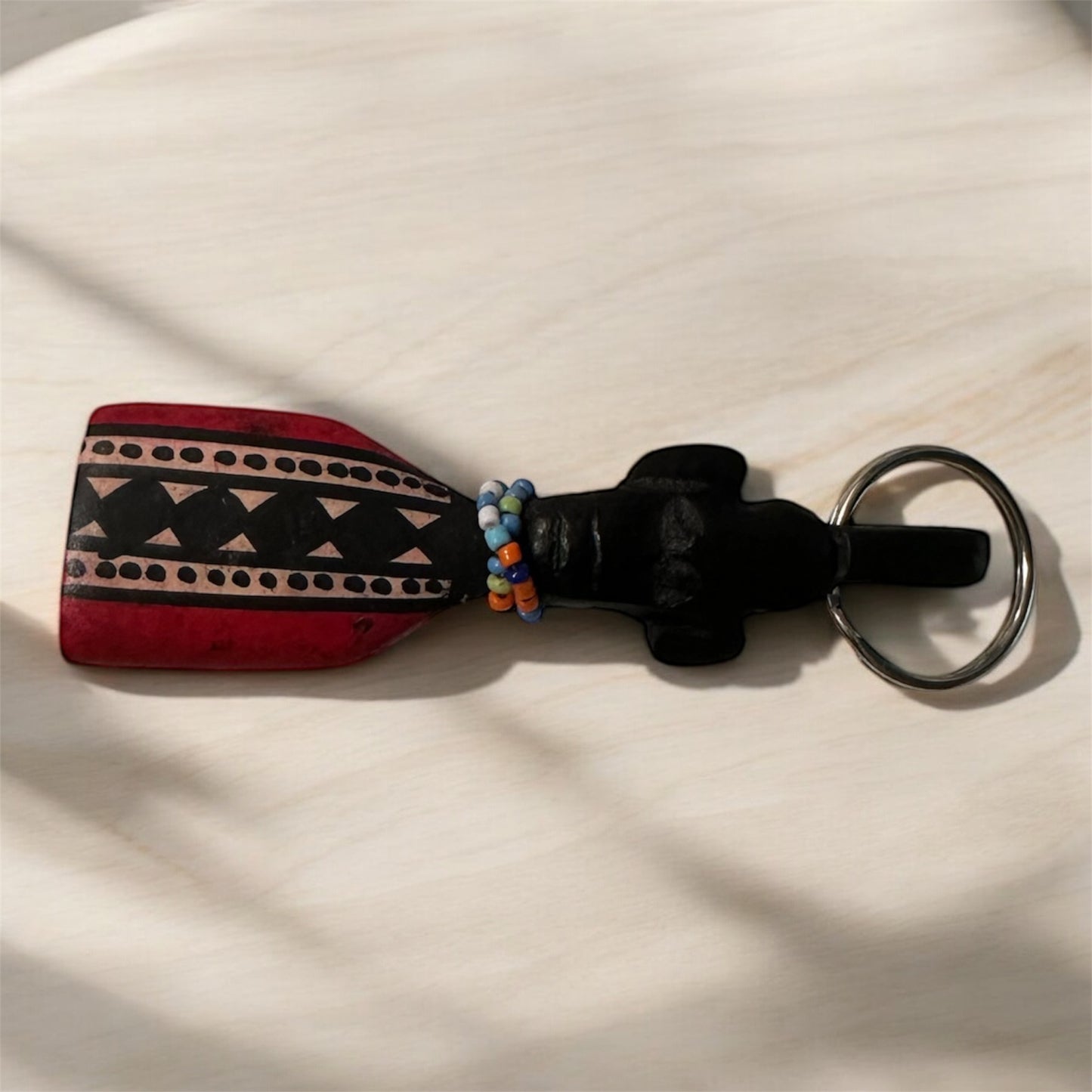 Handmade Wooden Keychain Set – Bundle of 3 Mixed African Designs | Ugandan Artisan Gift