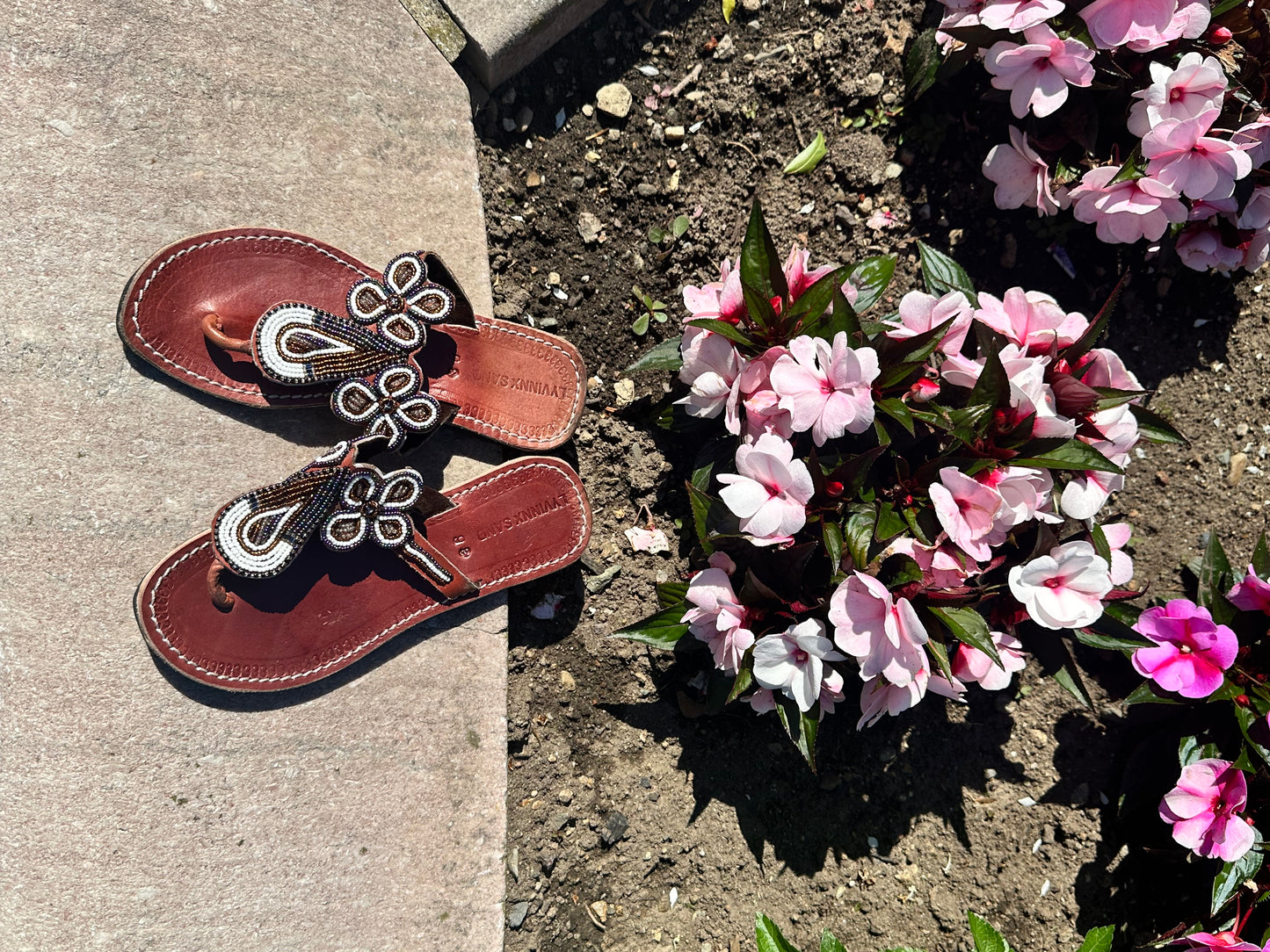 Women’s African Maasai Beaded Sandals Size 6 - Handmade Leather Boho Shoes
