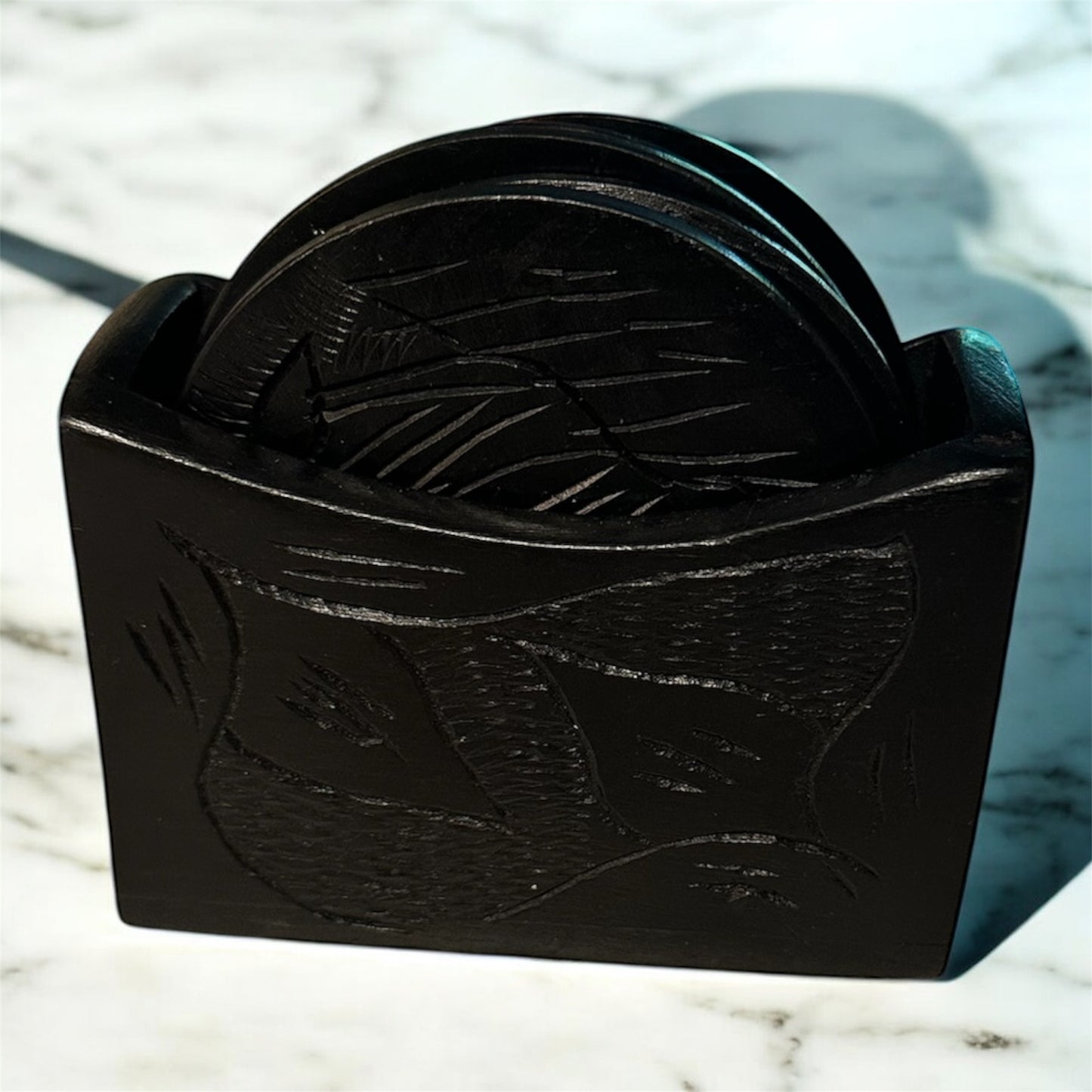 6-Piece Handcrafted Wooden Animal Coaster Set – Cutout or Engraved Design