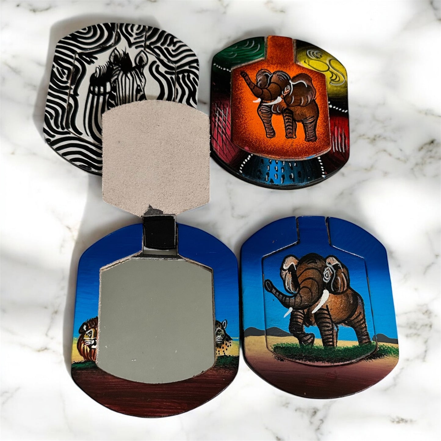 Wild Animal Handmade Pocket Mirrors