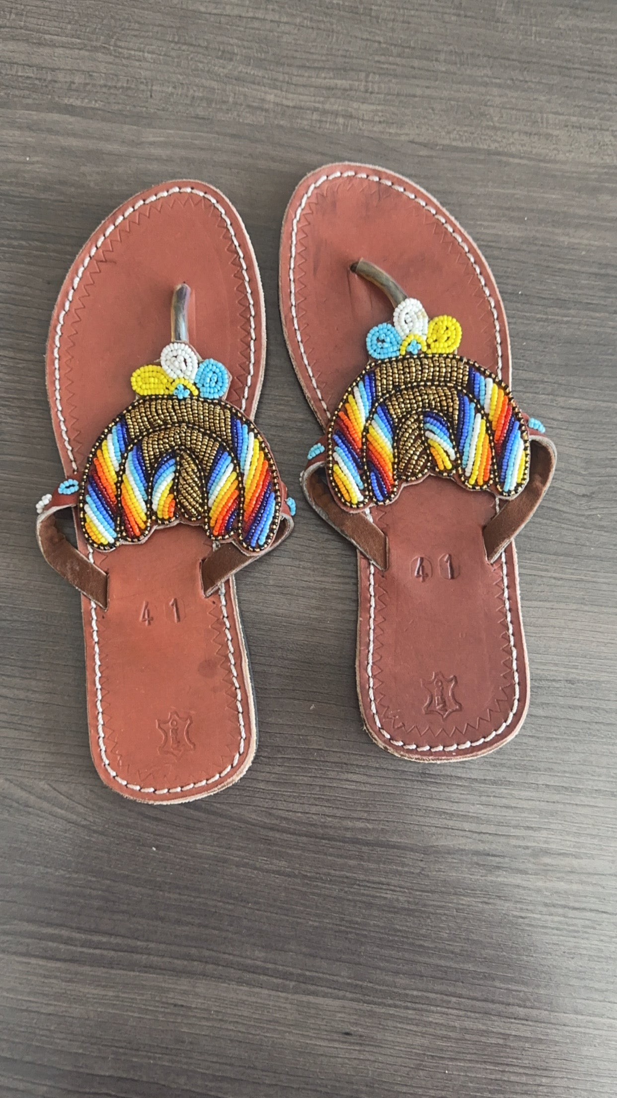 Women’s African Maasai Summer Beaded Sandals Size 9.5