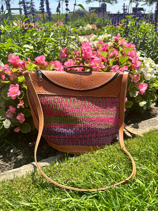 Handmade Rope Bag With Leather Straps