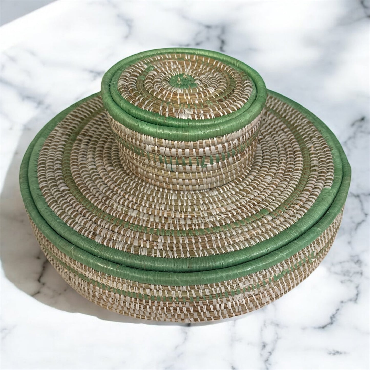 12-Piece Handcrafted Dining Set – Table Mats & Coasters with Matching Storage Baskets | Made in Uganda
