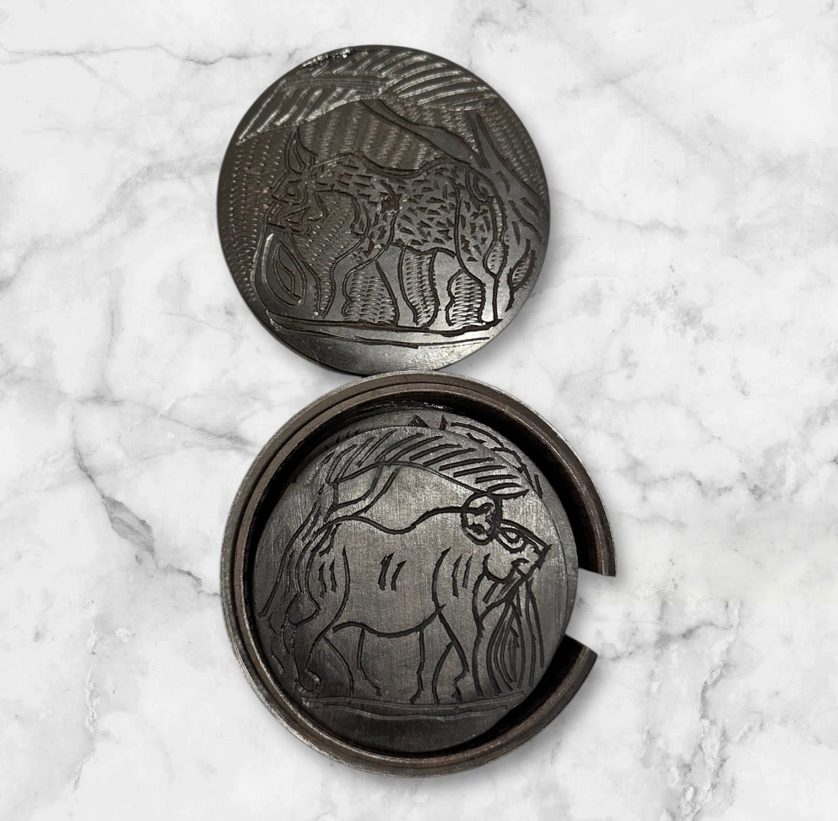 6-Piece Handcrafted Wooden Animal Coaster Set – Cutout or Engraved Design