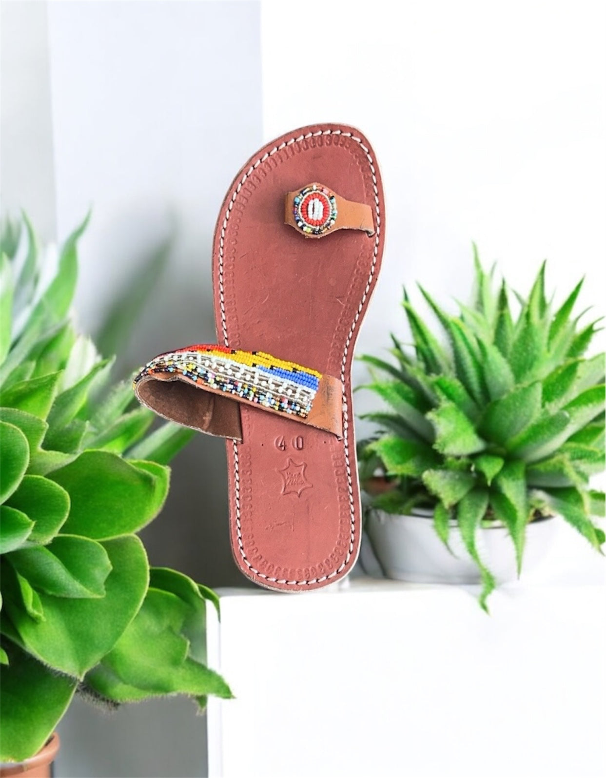 Women’s African Maasai Summer Beaded Sandals Size 9
