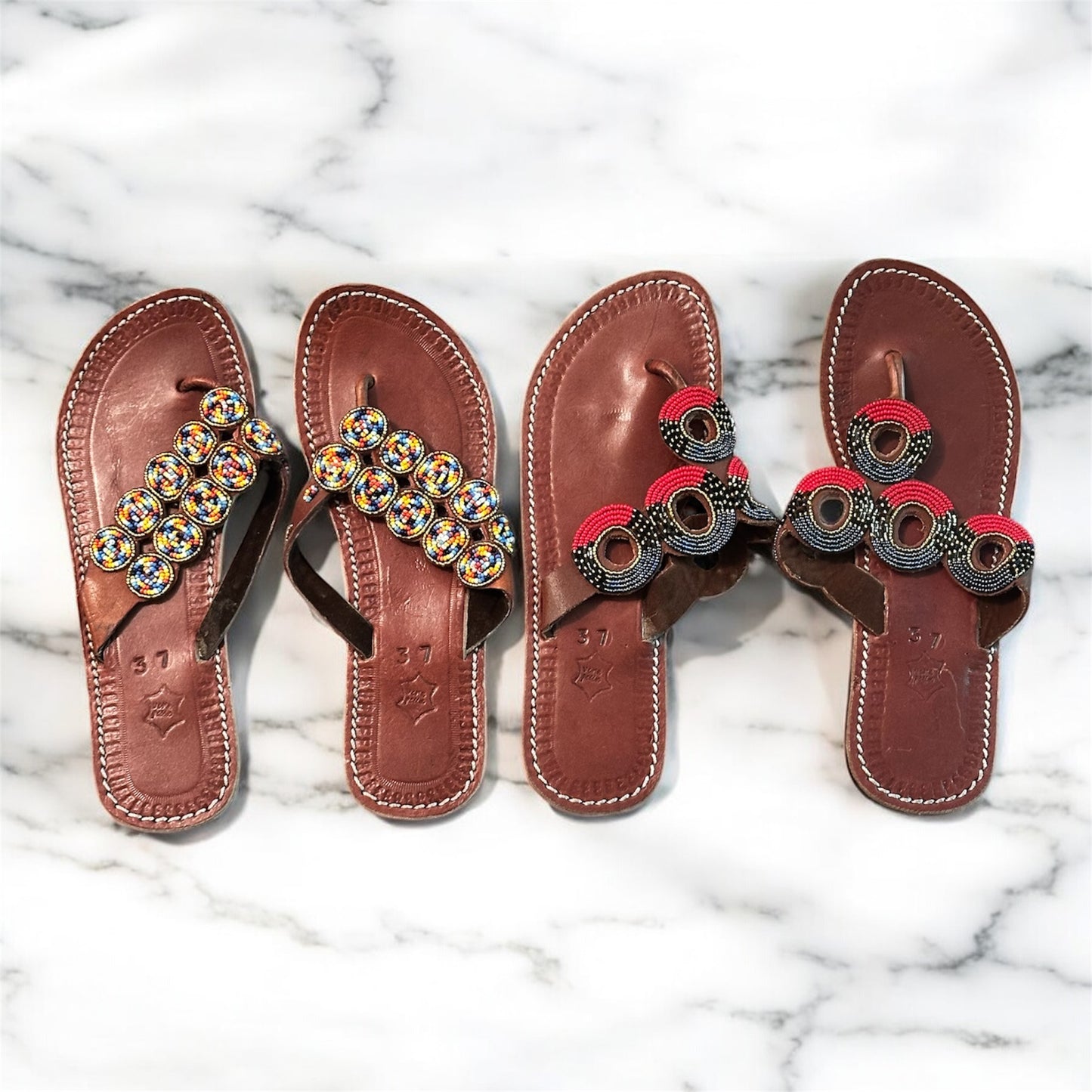 Women’s African Maasai Summer Beaded Sandals Size 6.5