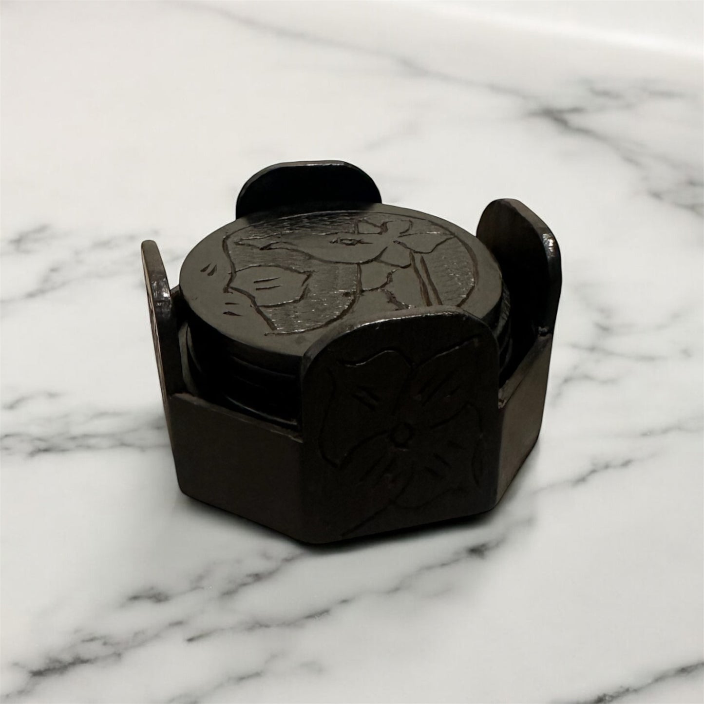 6-Piece Handcrafted Wooden Animal Coaster Set – Cutout or Engraved Design