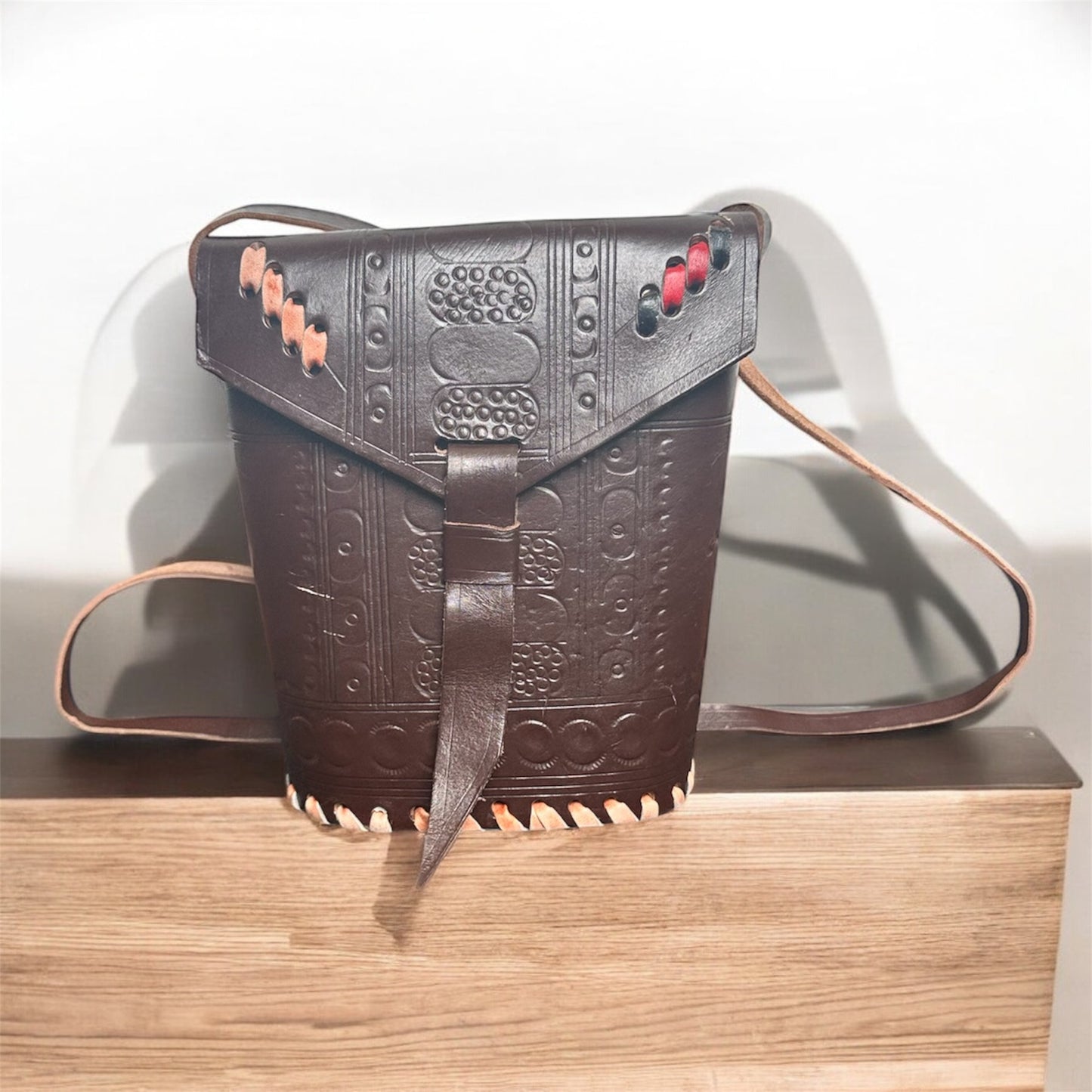 Ugandan Handmade Structured Leather Shoulder Bag