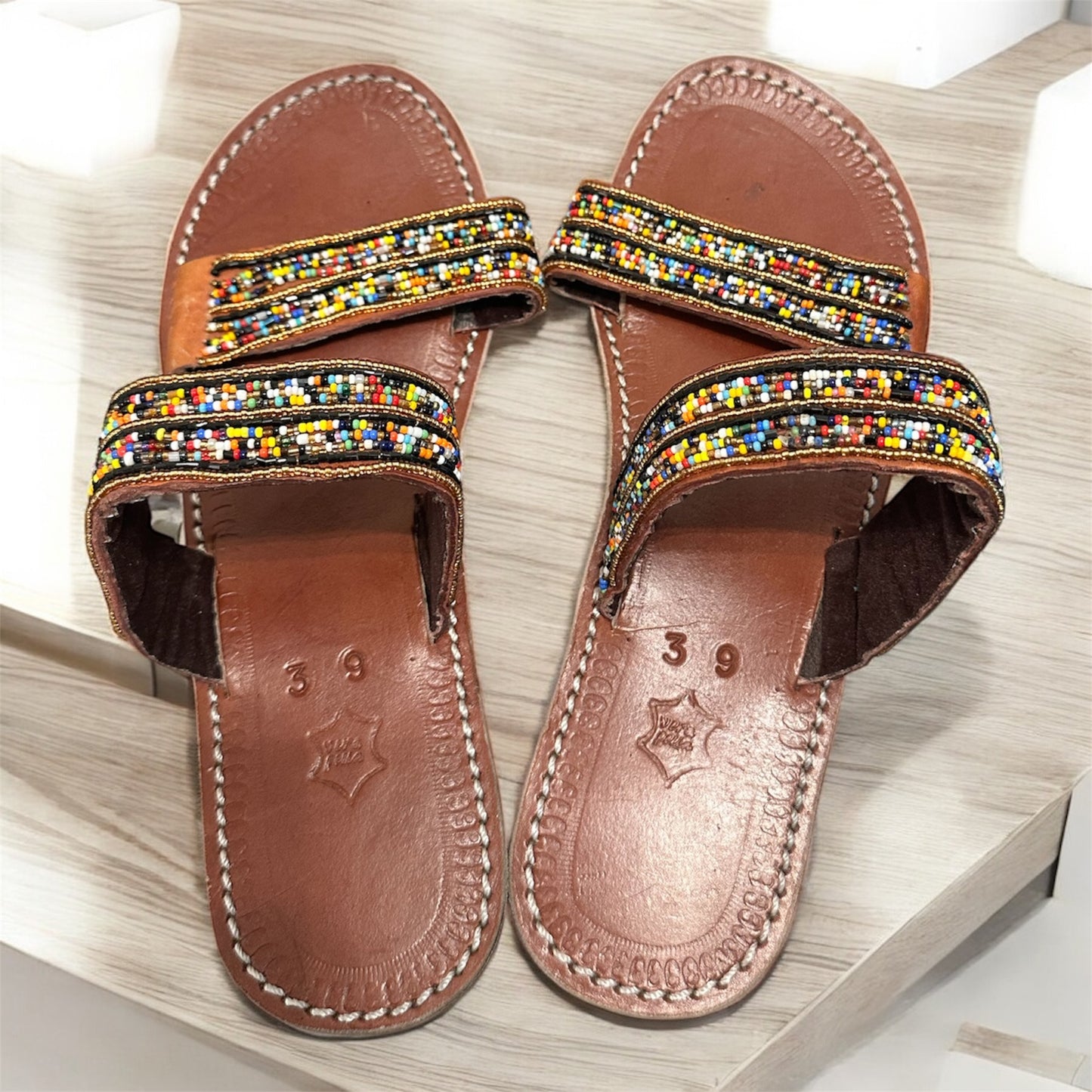 Women’s African Maasai Summer Beaded Sandals Size 8.5