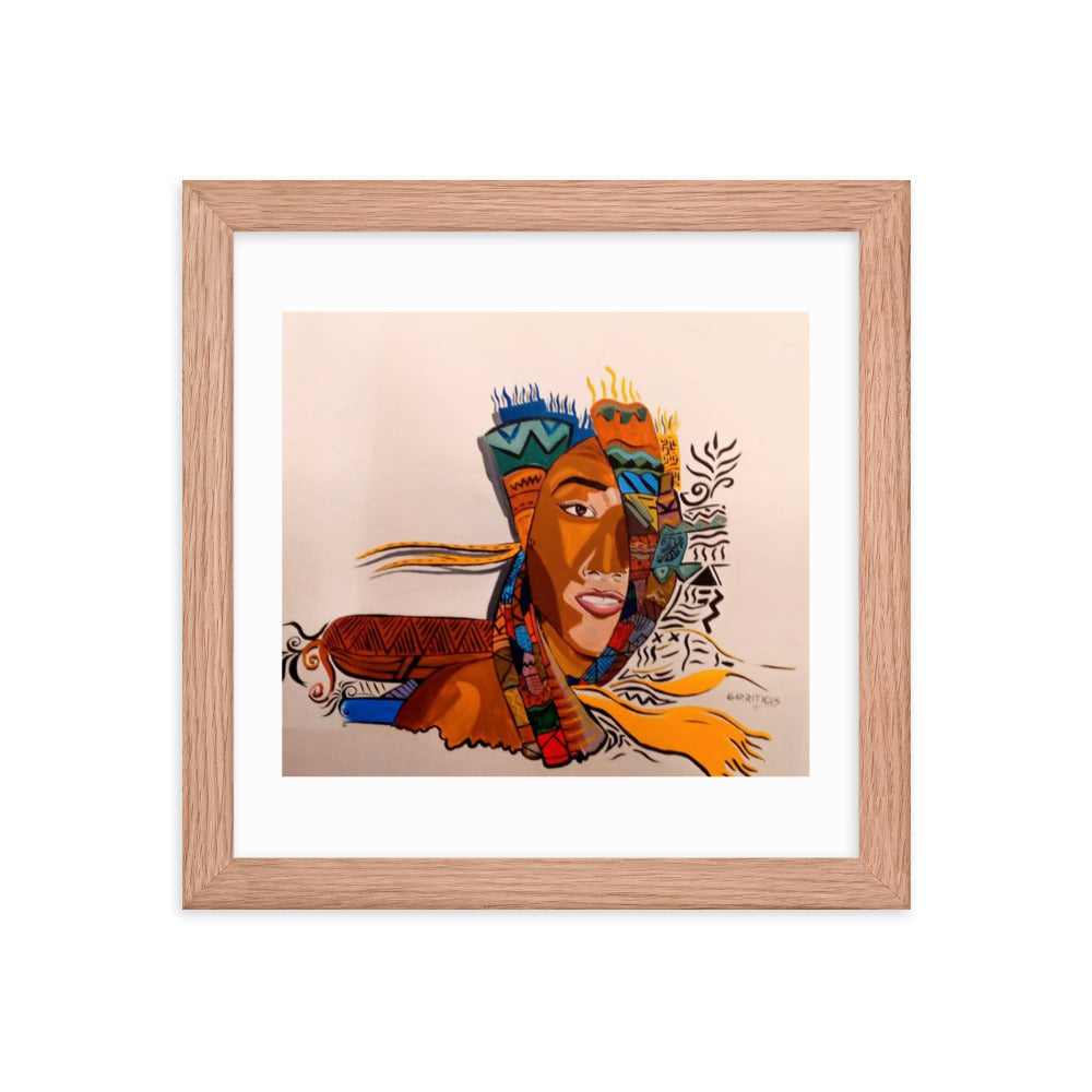 African Beauty – Framed Original Art Print, Cultural Wall Decor
