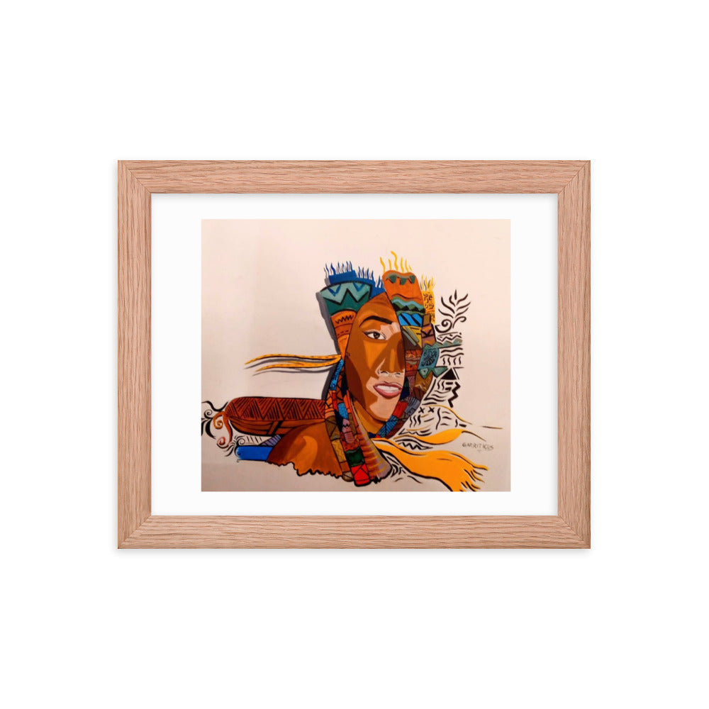 African Beauty – Framed Original Art Print, Cultural Wall Decor