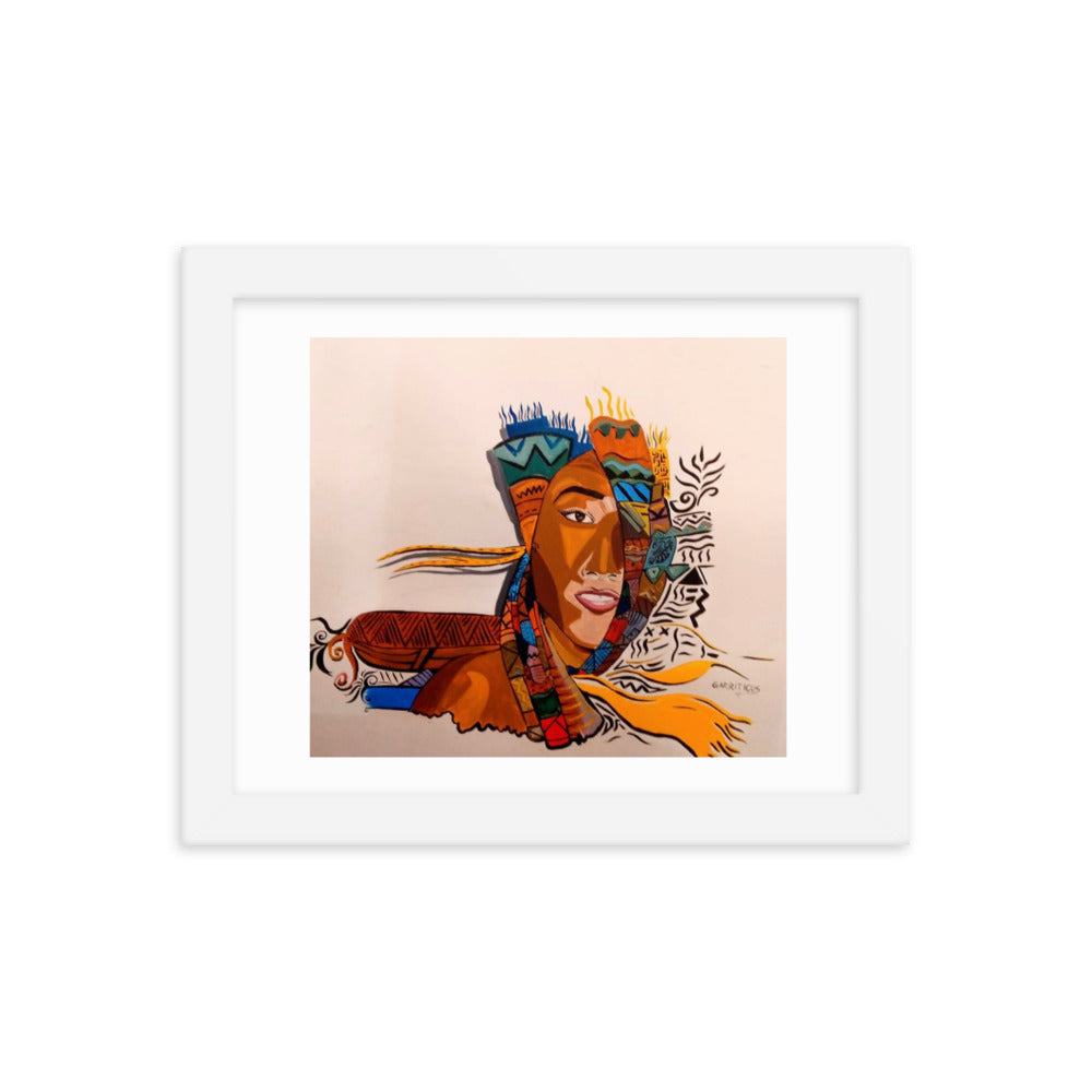 African Beauty – Framed Original Art Print, Cultural Wall Decor